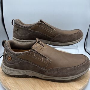 Nunn Bush Mens 10.5 M Brown Leather Suede Slip On Loafers Walking Shoes